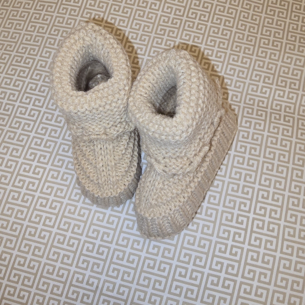 Cozy Knit Baby Booties - Cream